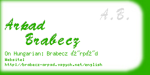 arpad brabecz business card